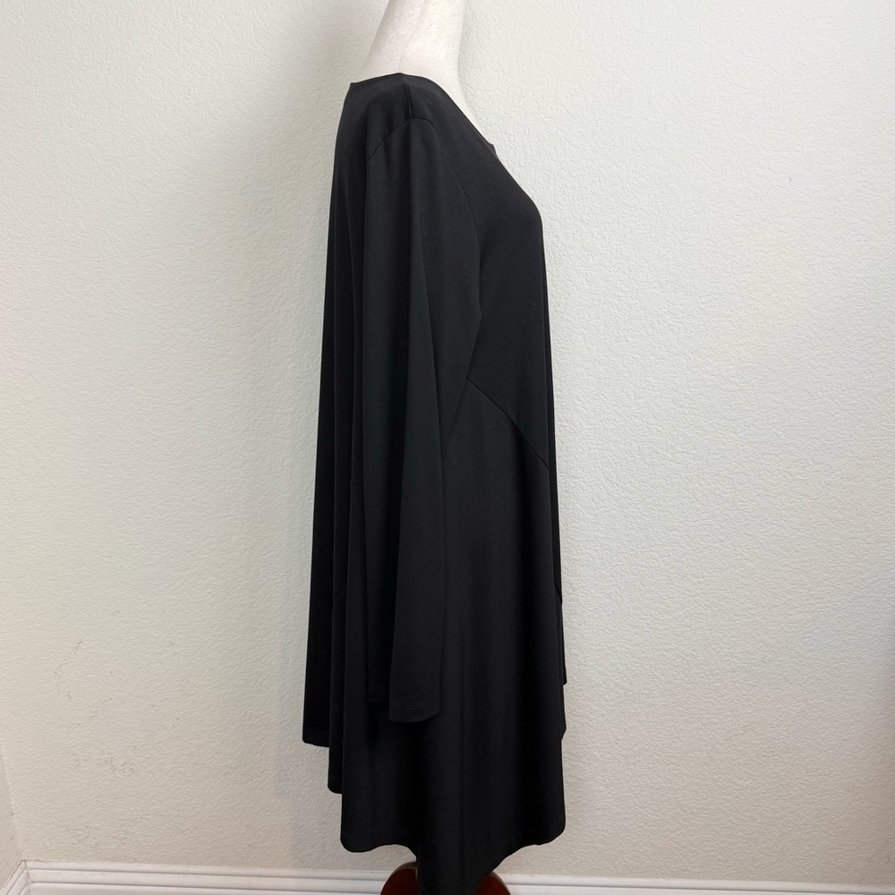 Bryn Walker Nada Black Asymmetrical Hem Long Sleeve Lagenlook Tunic Dress M - Picture 4 of 11